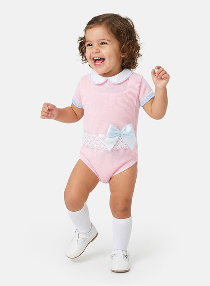 Baby Girl Liora Collection 2-piece Spanish Knitted Set - Baby Pink