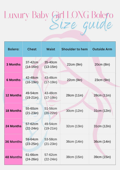 Luxury Baby Girl LONG Bolero with Button - Mint
