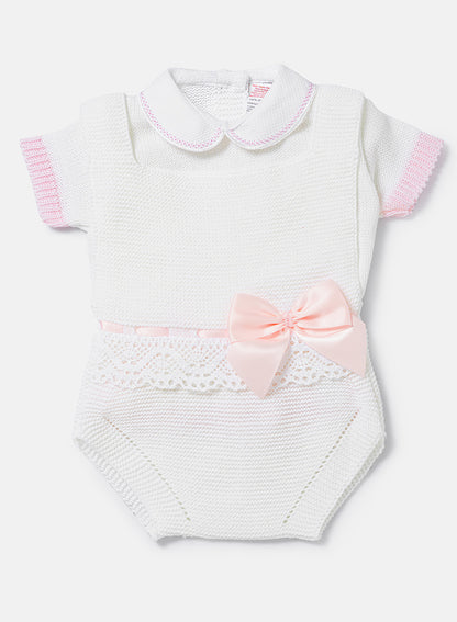 Baby Girl Liora Collection 2-piece Spanish Knitted Set - White