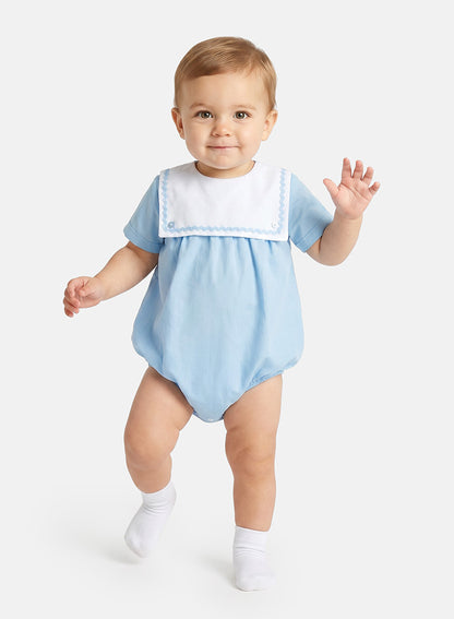 Baby Boy Oscar Collection Romper - Baby Blue