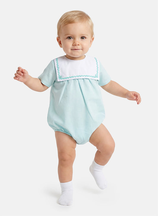 Baby Boy Oscar Collection Romper - Mint Green