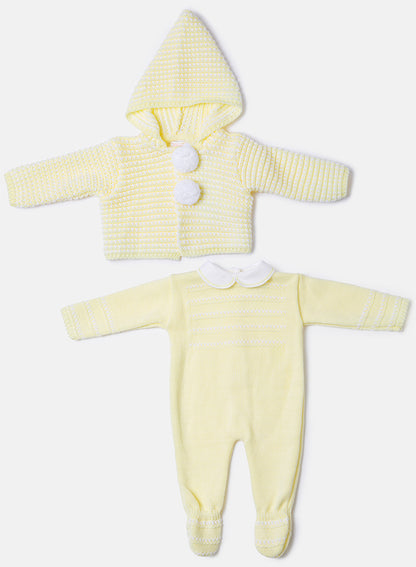 Baby Reyes Collection 2-piece Spanish Knitted Set - Lemon Yellow