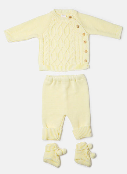 Baby Rio Collection 3-piece Spanish Knitted Set - Lemon Yellow