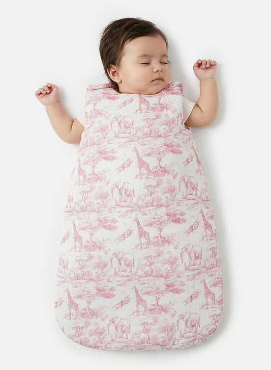 Baby Safari Collection Sleeping Bag - Baby Pink