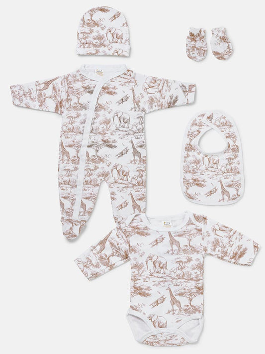 Baby All-In-One 5-Piece Set Safari Collection - Beige