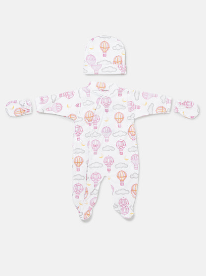 Baby Grow Hot Air Balloon Collection 3-Piece Set - Baby Pink