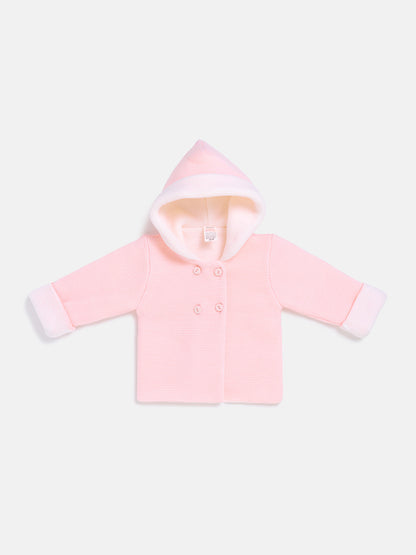 Baby Girl Carlota Collection Knitted Coat - Baby Pink