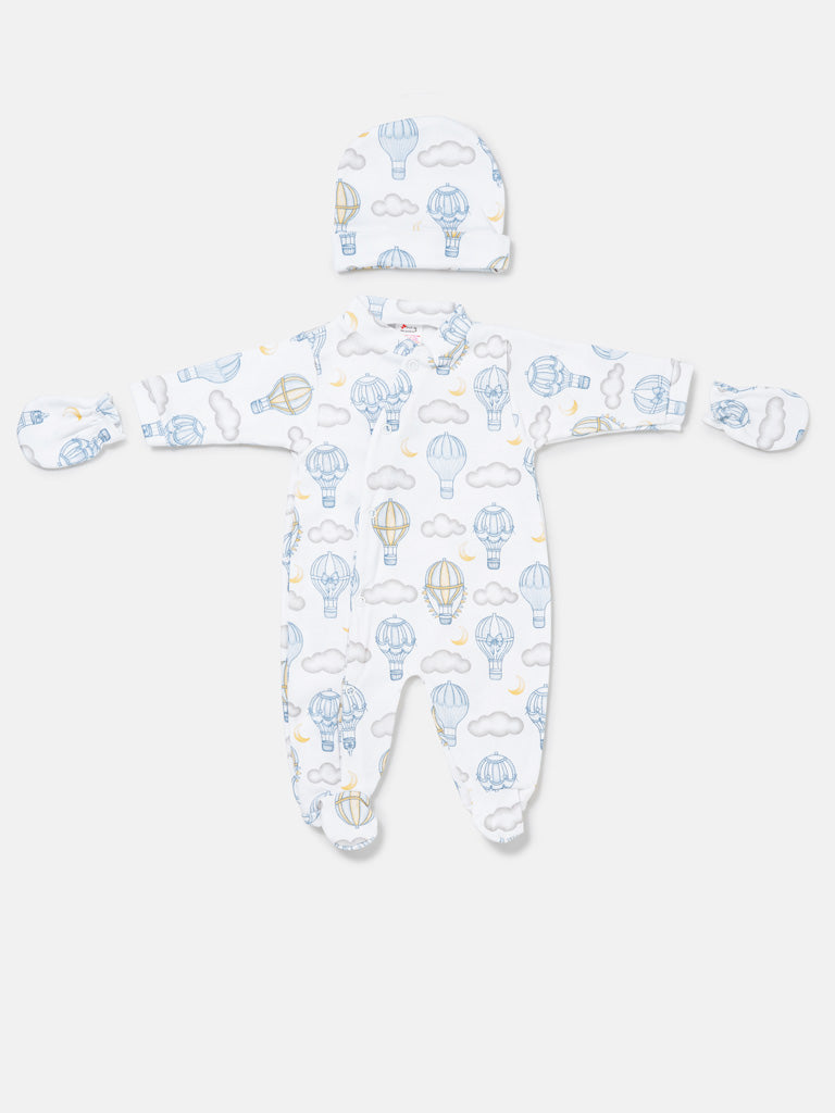 Baby Grow Hot Air Balloon Collection 3-Piece Set - Baby Blue