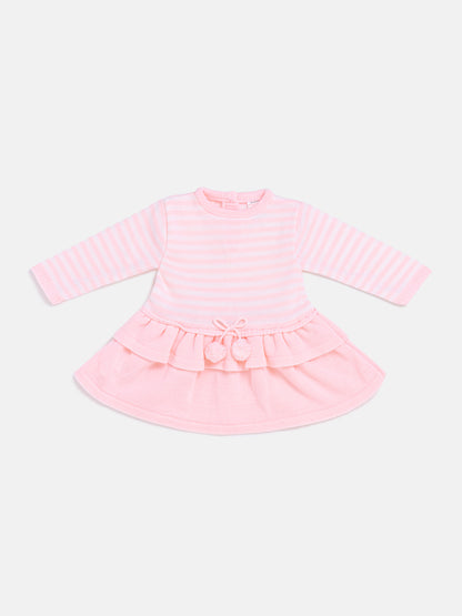 Baby Girl Carlota Collection Knitted Dress - Baby Pink