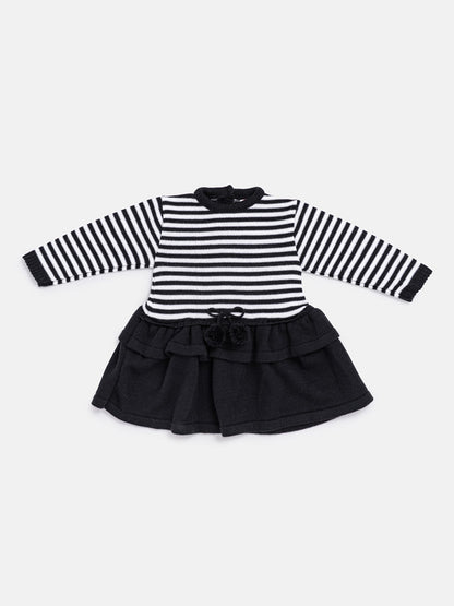 Baby Girl Carlota Collection Knitted Dress - Black