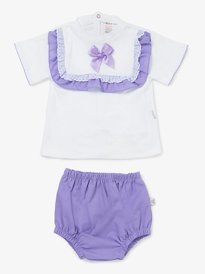 Baby Girl Carla Collection 2-Piece Romper Set - Purple