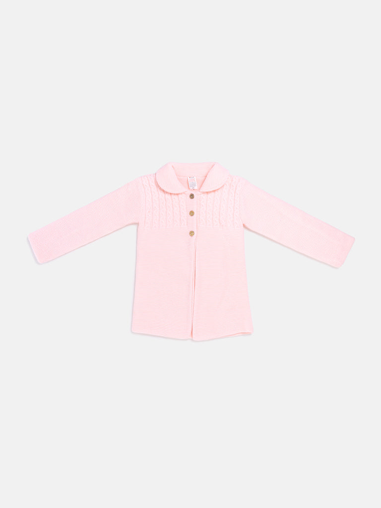 Girl Irene Collection Knitted Coat with Back Bow Baby & Toddler - Baby Pink
