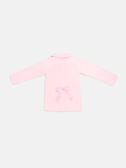 Girl Irene Collection Knitted Coat with Back Bow Baby & Toddler - Baby Pink