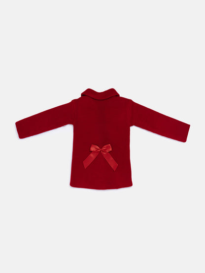 Girl Irene Collection Knitted Coat with Back Bow Baby & Toddler - Red