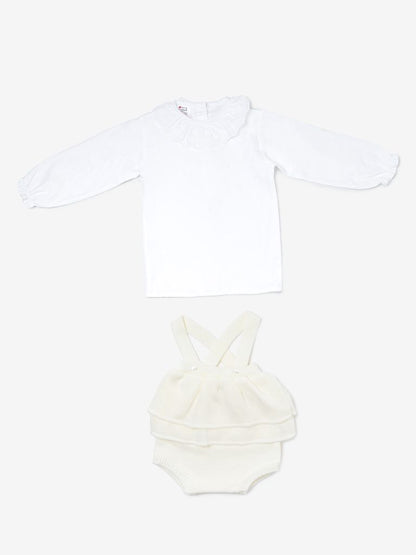 Baby Girl Nerea Collection 2-piece Spanish Knitted Set - Ivory