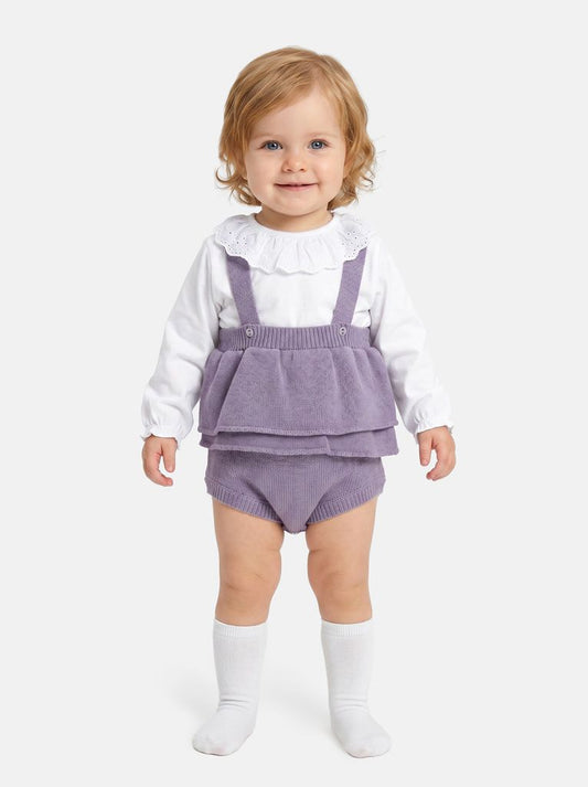 Baby Girl Nerea Collection 2-piece Spanish Knitted Set - Lilac