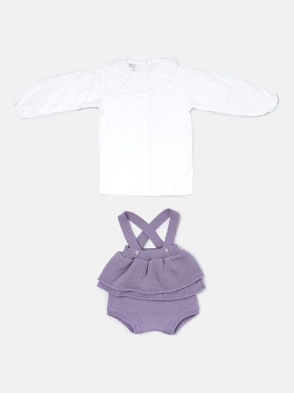 Baby Girl Nerea Collection 2-piece Spanish Knitted Set - Lilac