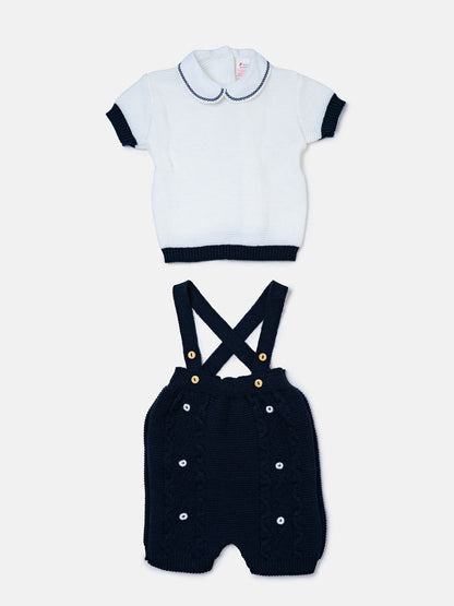 Baby Boy Alvaro Collection 2-piece Spanish Knitted Set - Navy Blue