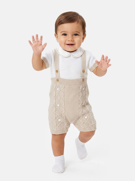 Baby Boy Alvaro Collection 2-piece Spanish Knitted Set - Beige