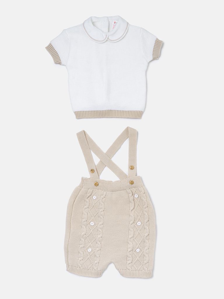 Baby Boy Alvaro Collection 2-piece Spanish Knitted Set - Beige