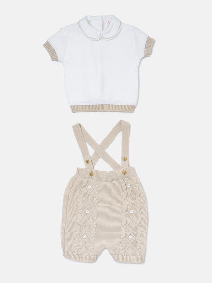 Baby Boy Alvaro Collection 2-piece Spanish Knitted Set - Beige