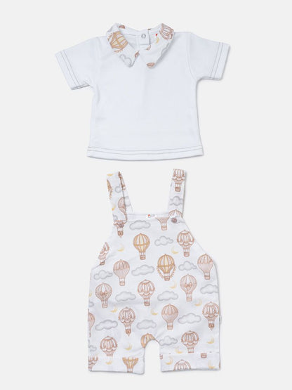 Baby Boy 2-piece Romper Set Hot Air Balloon Collection - Beige