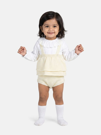 Baby Girl Nerea Collection 2-piece Spanish Knitted Set - Ivory