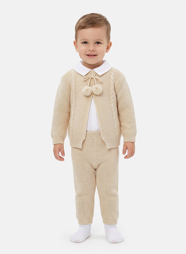 Boy Zian Collection 3-Piece Knitted Set Baby & Toddler - Beige