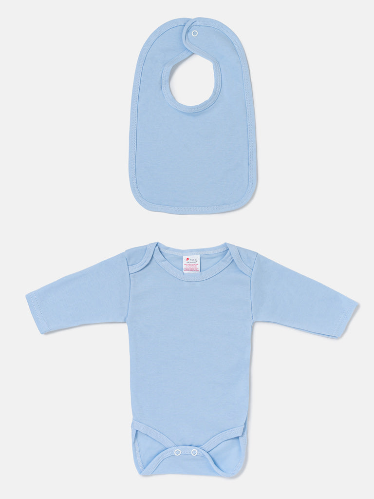 Baby Grow 5-Piece Cotton Set for Embroidery - Baby Blue