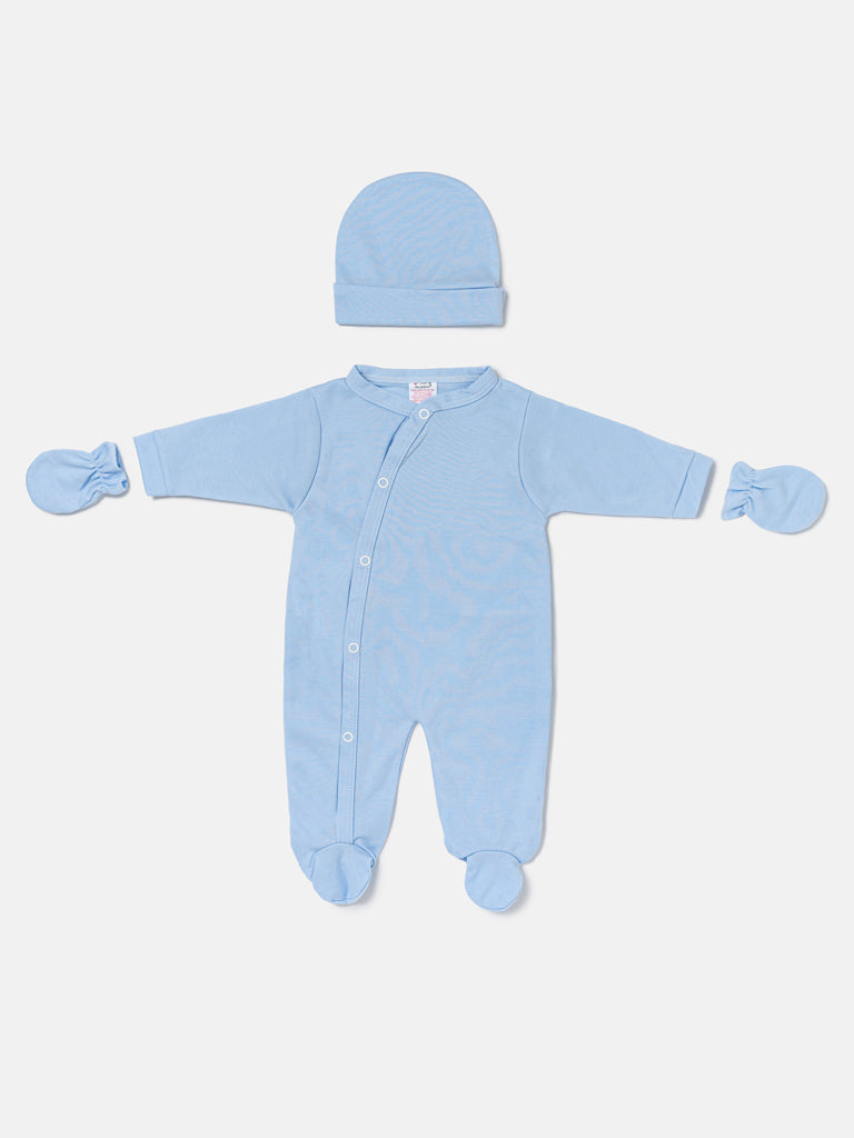 Baby Grow 5-Piece Cotton Set for Embroidery - Baby Blue