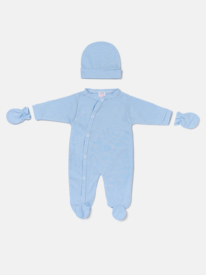 Baby Grow 5-Piece Cotton Set for Embroidery - Baby Blue