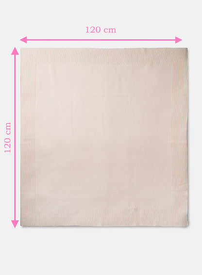 Baby Knitted Blanket for Embroidery - Beige