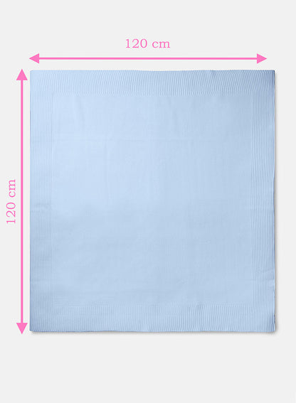 Baby 4-Piece Knitted Set + Blanket for Embroidery - Baby Blue