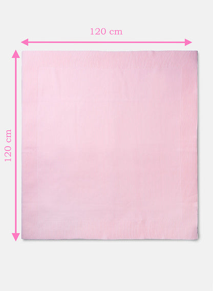 Baby 4-Piece Knitted Set + Blanket for Embroidery - Baby Pink