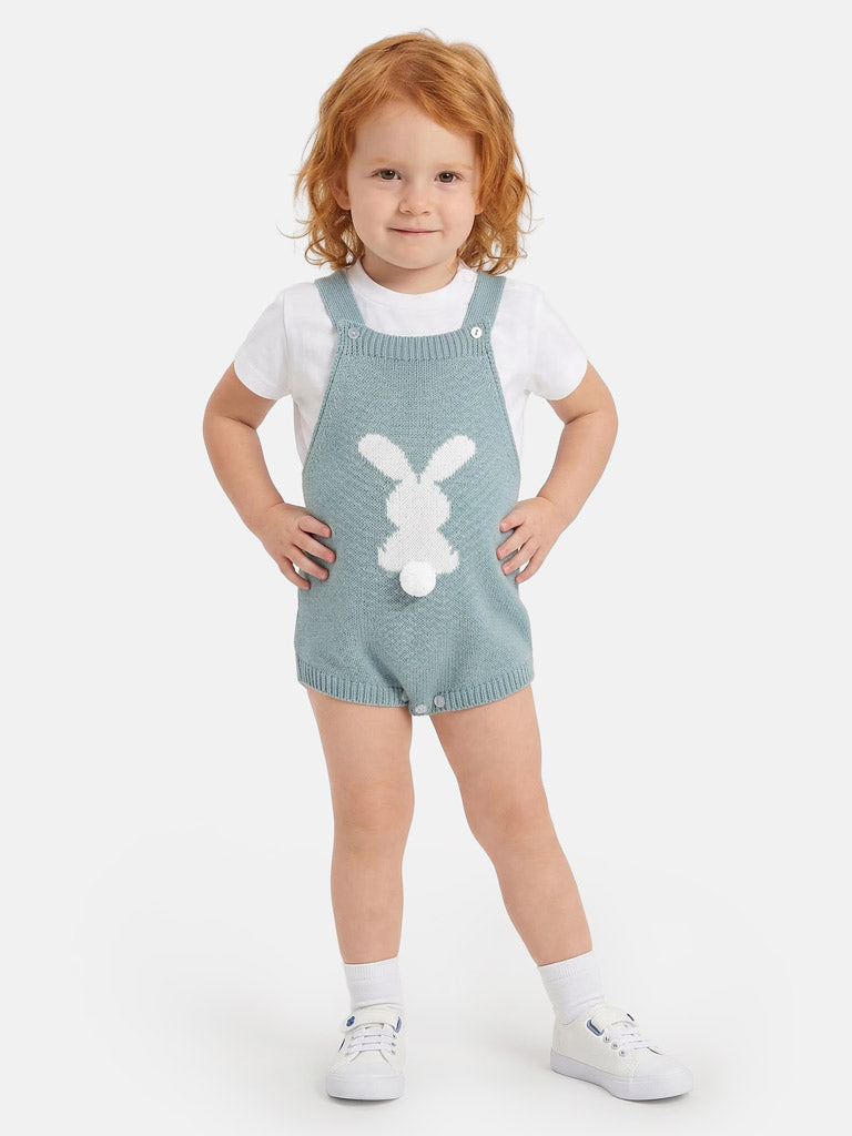 Baby Bunny Romper 2-piece Spanish Knitted Set - Mint Green