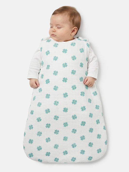Baby Lucky Clover Collection Sleeping Bag - Limited Edition - White & Green