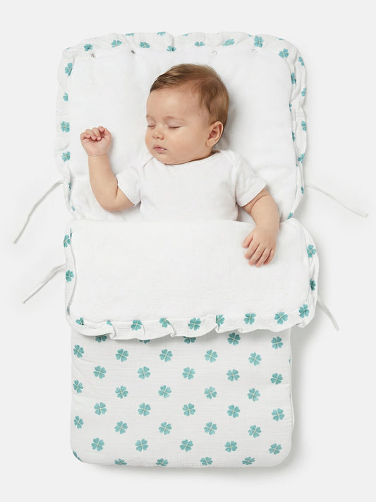 Baby Lucky Clover Collection Footmuff - Limited Edition - White & Green
