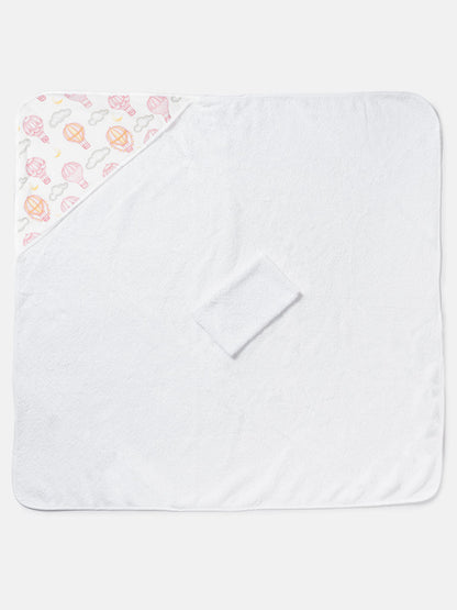 Baby Hot Air Balloon Collection Towel Set with Washcloth - Baby Pink