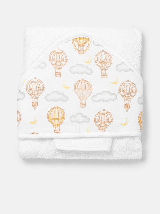 Baby Hot Air Balloon Collection Towel Set with Washcloth - Beige