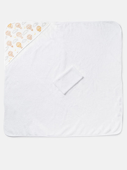 Baby Hot Air Balloon Collection Towel Set with Washcloth - Beige