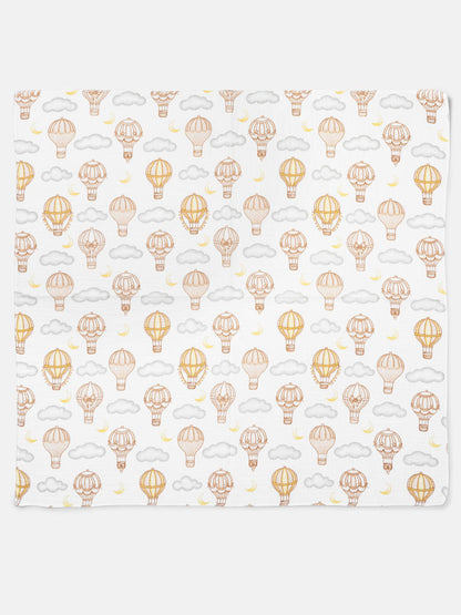 Baby Hot Air Balloon Collection Muslin Square - Beige
