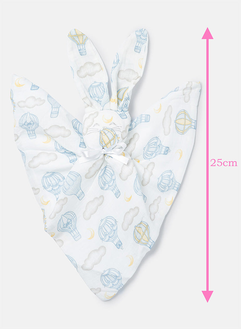 Baby Hot Air Balloon Collection Bunny Comforter - Baby Blue