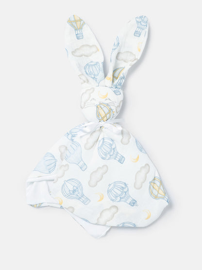 Baby Hot Air Balloon Collection Bunny Comforter - Baby Blue