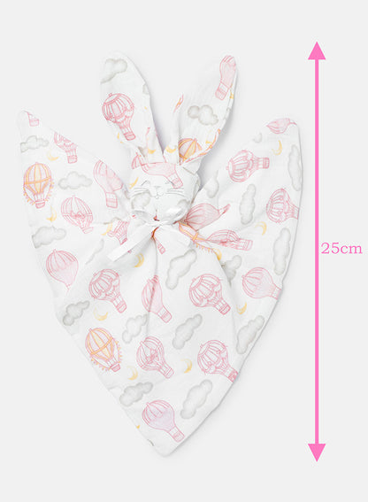Baby Hot Air Balloon Collection Bunny Comforter - Baby Pink