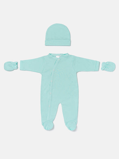 Baby Grow 5-Piece Cotton Set for Embroidery - Mint Green