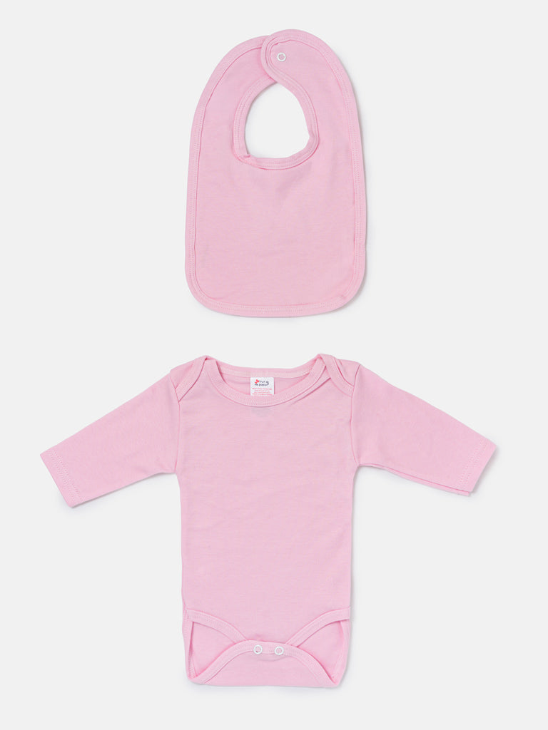 Baby Grow 5-Piece Cotton Set for Embroidery - Baby Pink