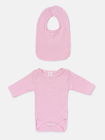 Baby Grow 5-Piece Cotton Set for Embroidery - Baby Pink