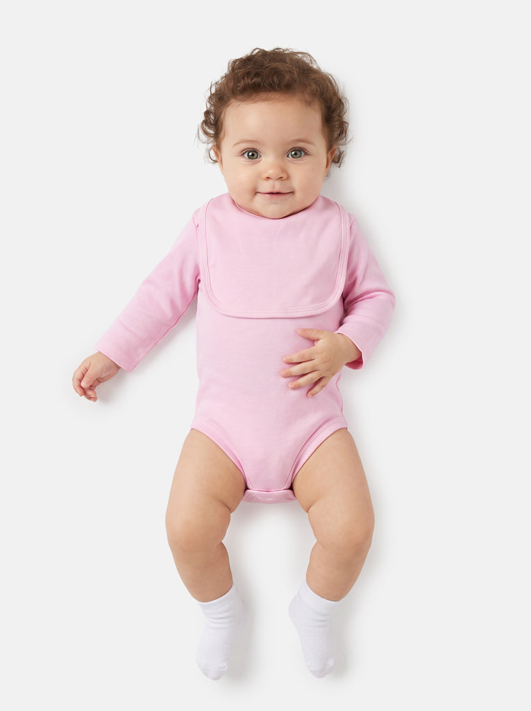 Baby Grow 5-Piece Cotton Set for Embroidery - Baby Pink