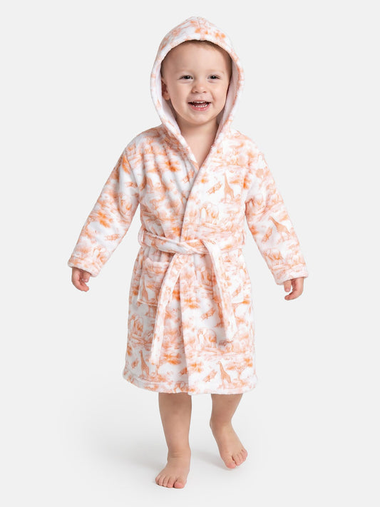 Children's Safari Collection Hooded Bath Robe - Orange