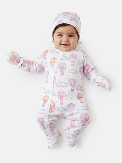 Baby All-In-One 5-Piece Set Hot Air Balloon Collection - Baby Pink